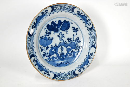 A 19th century Delft tin-glazed earthenware blue and