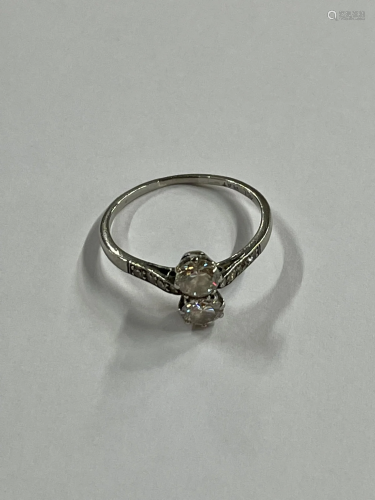 An antique two stone diamond ring