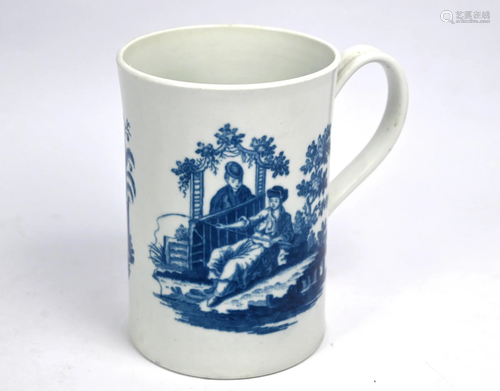 A First Period Worcester porcelain large cylindrical