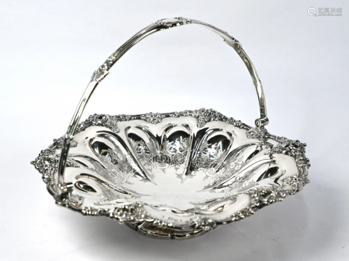 Victorian silver fruit basket