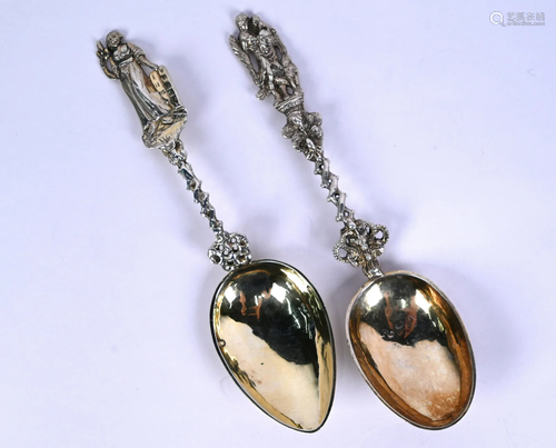 Two 18th Century Continental silver cabinet spoons