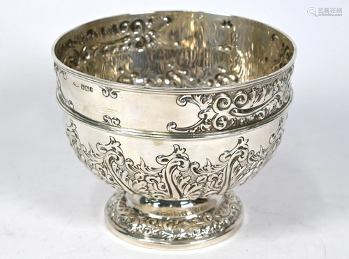 Victorian silver rose bowl