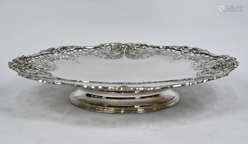 Pierced silver fruit dish