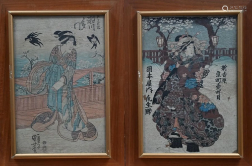 Two Kuniyoshi (Utagawa School) Japanese Ukiyo-e