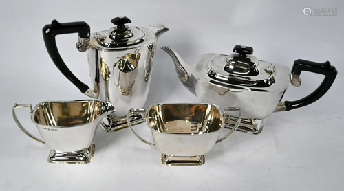 Silver four-piece tea service