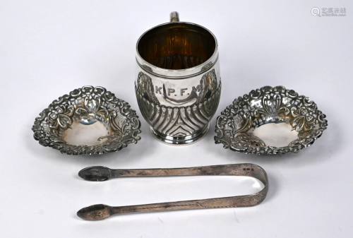 Victorian silver Christening mug