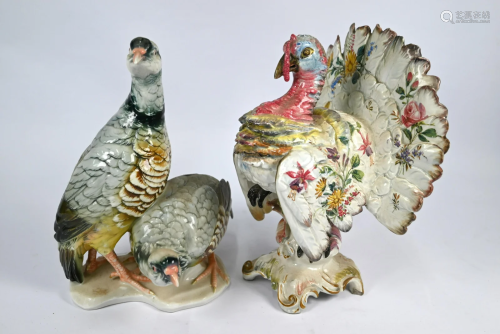 A large Karl Ens porcelain group and other items