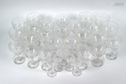 A suite of good quality cut drinking glasses