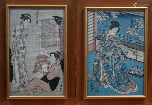 Toyokuni and Kunisada Japanese coloured woodblock