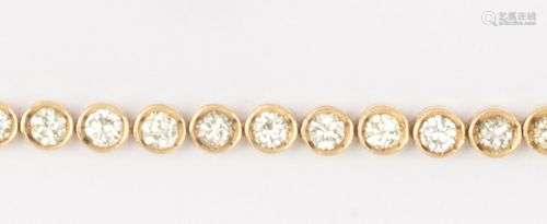 Bracelet « Ligne » en or jaune, entièrement serti de diamant...