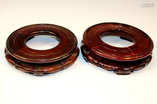 Two Large Chinese Wood Stands
