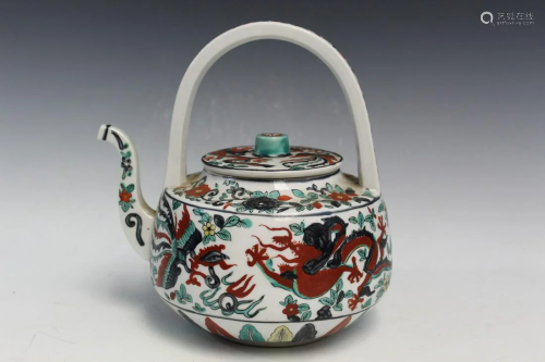 Japanese Wucai Porcelain Teapot