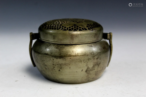Antique Chinese metal hand warmer.