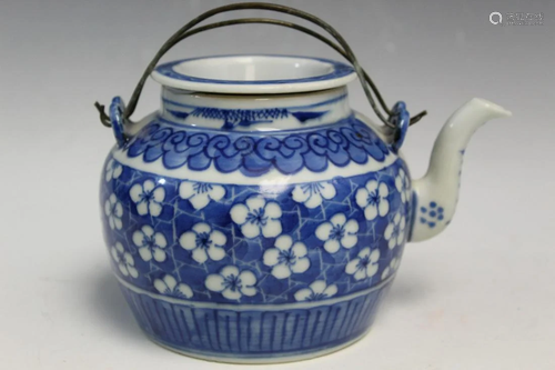 Chinese Blue and White Porcelain Teapot