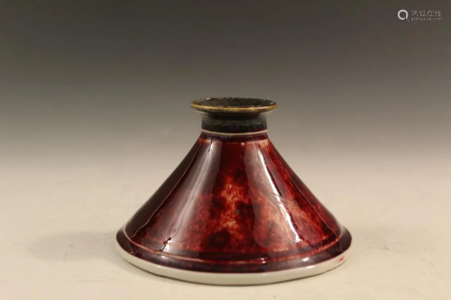 Chinese ox blood glaze porcelain ink well.