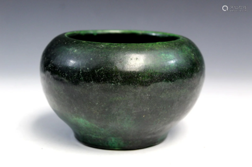 Chinese green glaze pottery bowl.