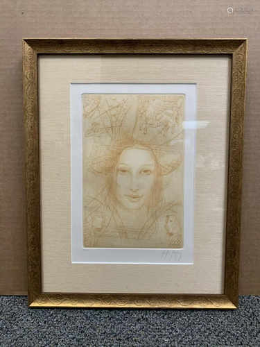 Framed Csaba Markus signed limited edition etching,