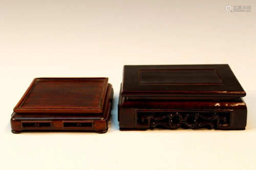 Two Chinese Carved Wood Stands