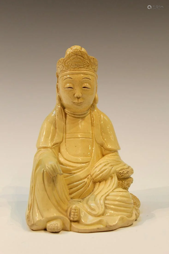 Chinese Glazed Porcelain Seated Buddha