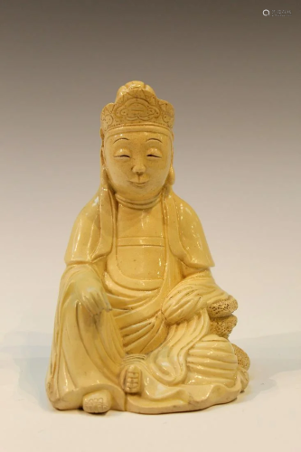 Chinese Glazed Porcelain Seated Buddha