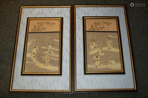 Two Framed Chinese Kesi Panels