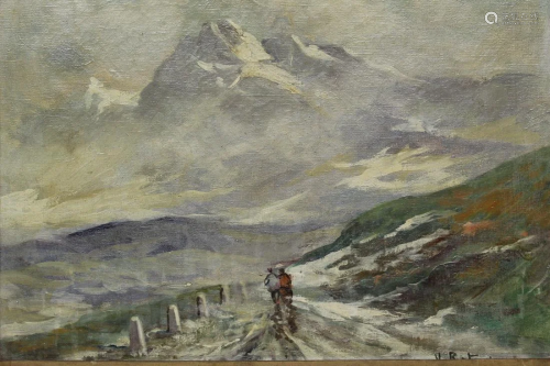 Snow Mountain. Valerio Rotini (1911-). Oil on Canvas.