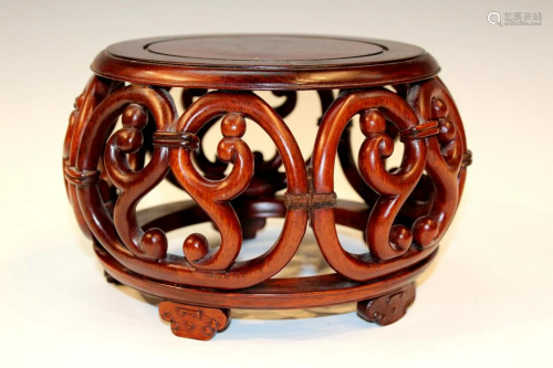 Chinese Barrel Shaped Wood Stand