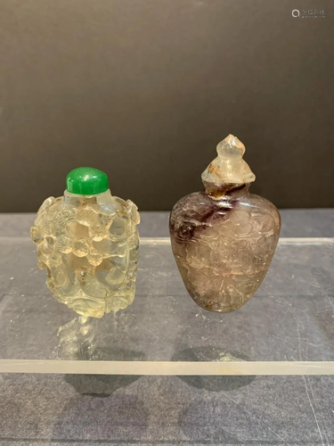 Set of Two Quartz Snuff Bottles