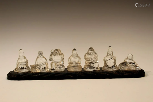 Seven Japanese Glass Figurines