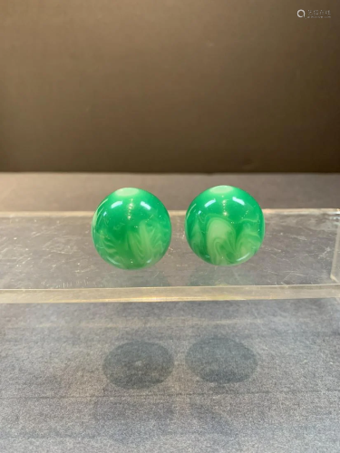 Pair of Peking Glass Beads