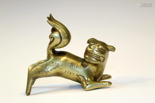 Chinese Bronze Foo Dog Paper Weight