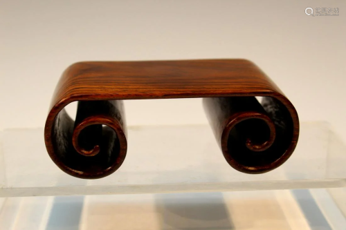 Chinese Huanghuali Scroll-shape Wood Stand