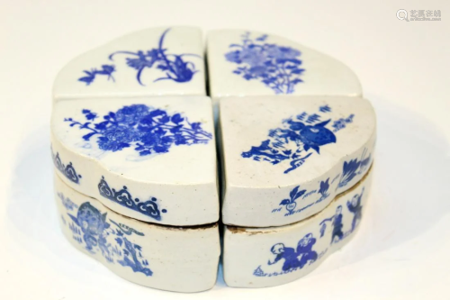 Chinese Porcelain Ink Boxes, 20 C.