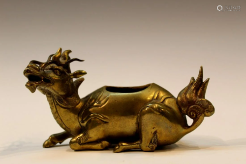 Chinese Bronze Mythical Beast Incense Burner