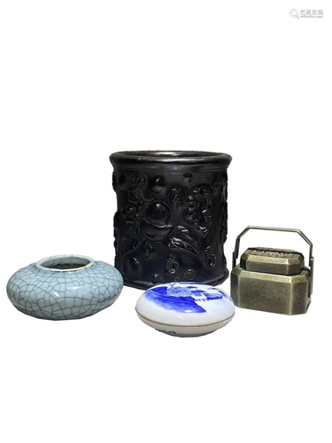 A SET OF CHINESE SCHOLARS' TABLE OBJECTS