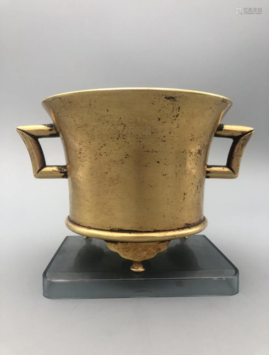 GILT BRONZE TRIPOD MANGER CENSER