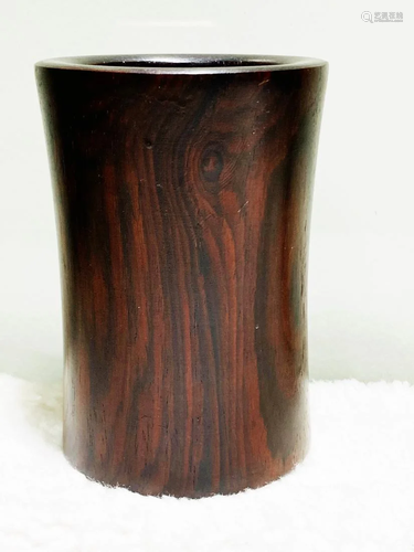 A ROSEWOOD CARVING BRUSH POT