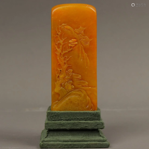 SHOUSHAN STONE CARVING OF LANDSCAPE SEAL