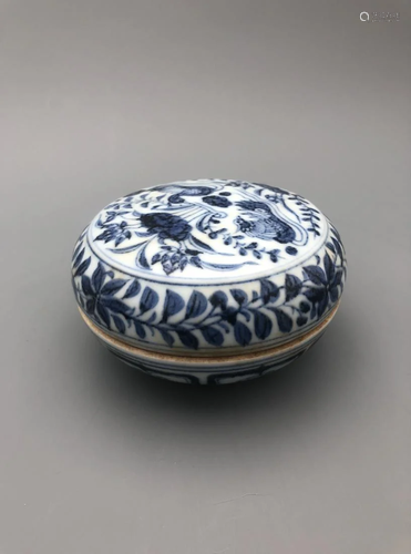 BLUE AND WHITE 'DUCKS' TRINKET BOX