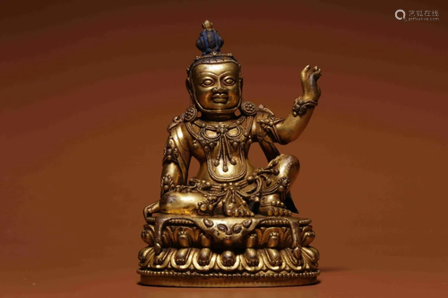 GILT BRONZE STATUE OF MAHASIDDHA