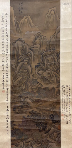 CHINESE PAINTING OF MOUNTAIN VIEW, XIE SHICHEN