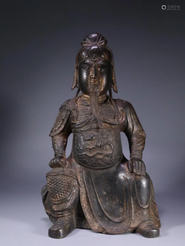 GOLD-PAINTED BRONZE FIGURINE OF A GENERAL