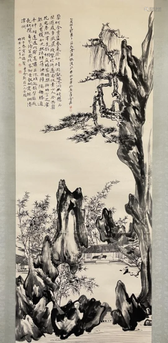 PAINTING OF ROCK AND TREE, CHANG DAI-CHIEN