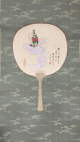 FAN LEAF PAINTING OF BUDDHIST HAND, MEI LANFANG