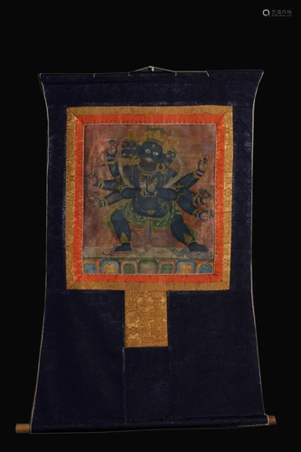 A TIBETAN THANGKA OF MAHAKALA