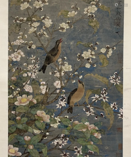 PAINTING OF BIRDS AND FLOWERS, EMPEROR HUIZONG