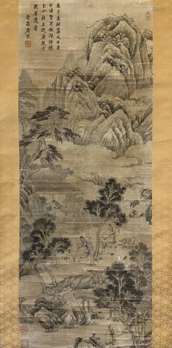 CHINESE PAINTING OF MOUNTAIN SCENERY, TANG YIN