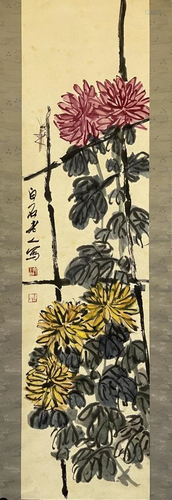 CHINESE PAINTING OF CHRYSANTHEMUM, QI BAISHI