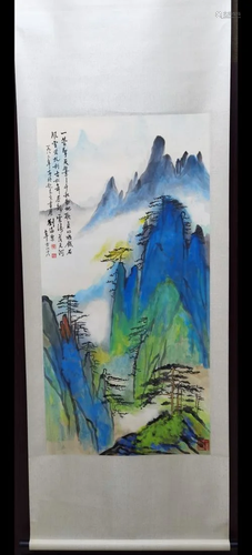 SPLASH-COLOR PAINTING OF MOUNTAIN SCENE, LIU HAISU