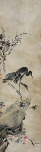 CHINESE PAINTING OF PERCHED BIRDS, HUA YAN